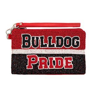 Georgia Bulldogs College Football Fans Gameday Money Makeup Wristlet Bag Clutch